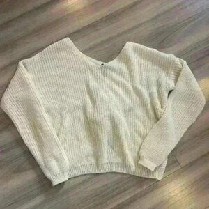 Cropped knit  sweater Size M/L beige